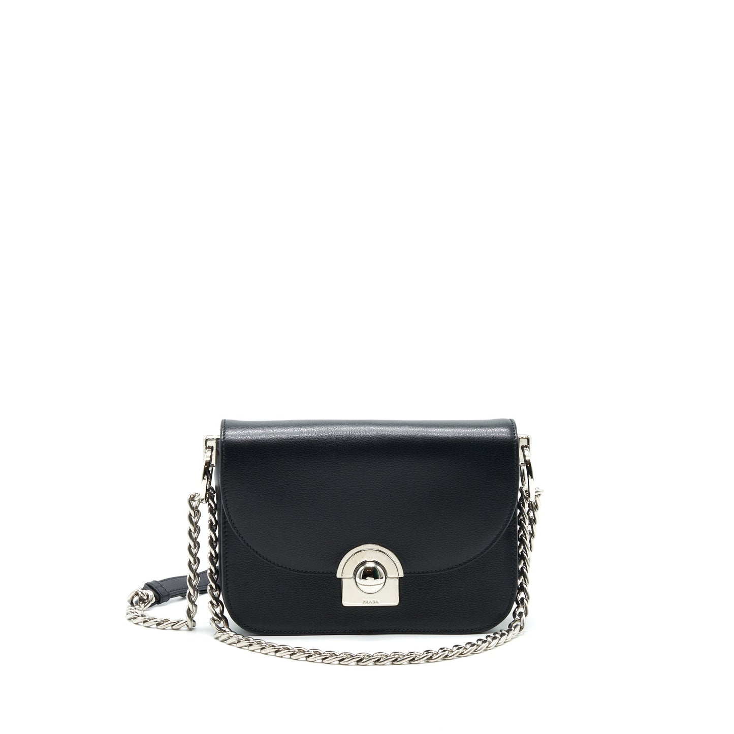 Prada Pattina in Glace Bag calfskin Black SHW