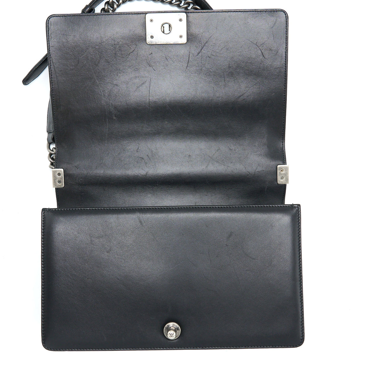 Chanel Medium Boy Bag Lambskin Black Ruthenium SHW