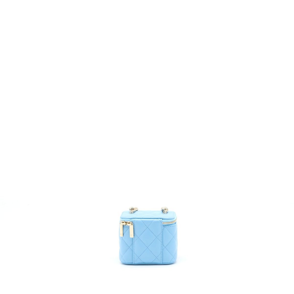 Chanel Mini Vanity Case With Giant Chain Lambskin Blue LGHW