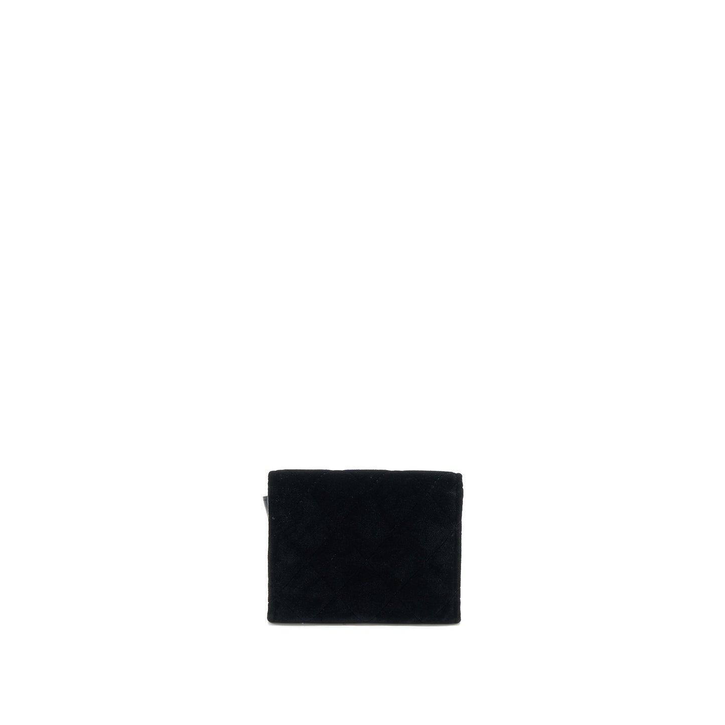 Chanel Flap  Holder Giant CC Logo Velvet Black LGHW