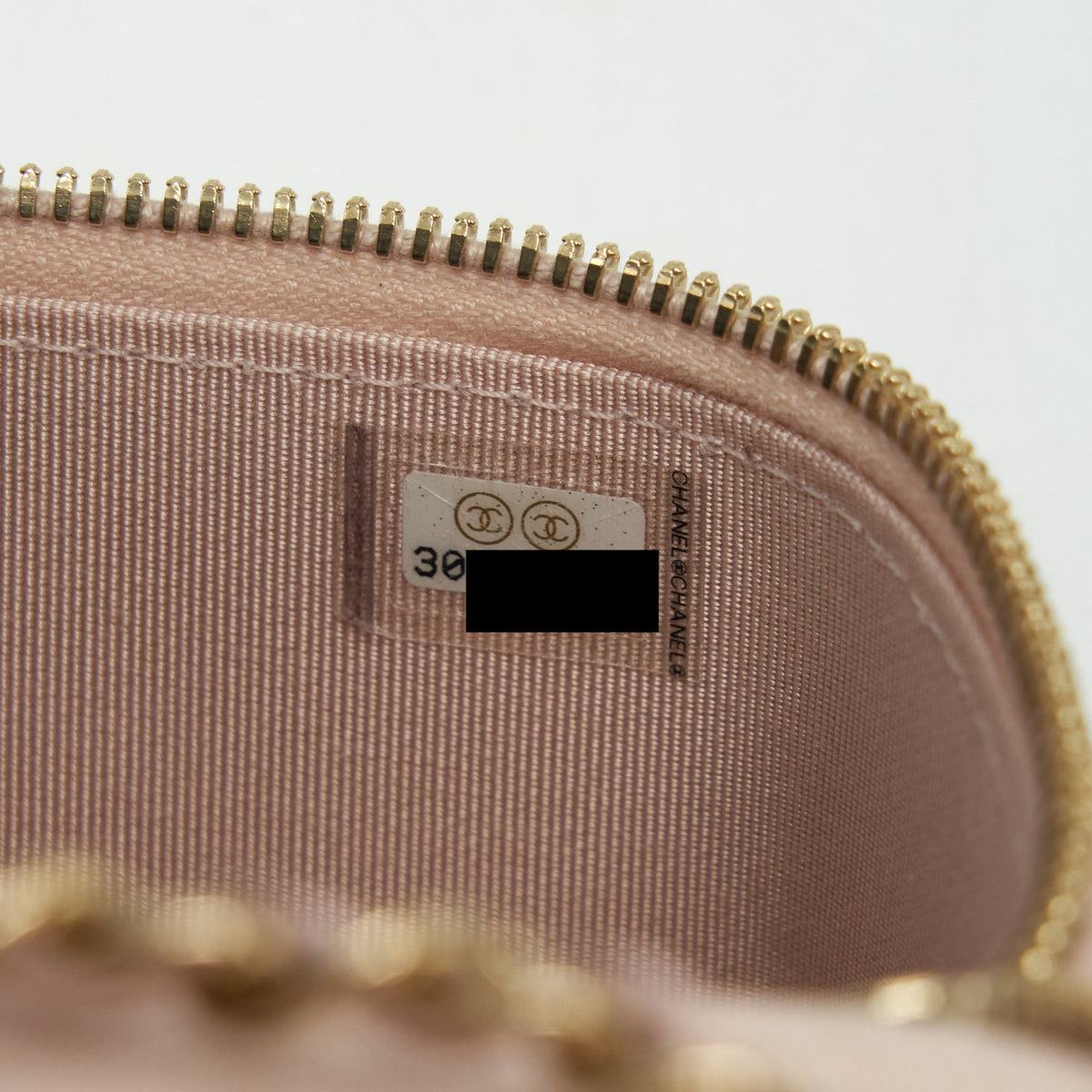 Chanel Mini Vanity Case With Chain Caviar Light Beige LGHW