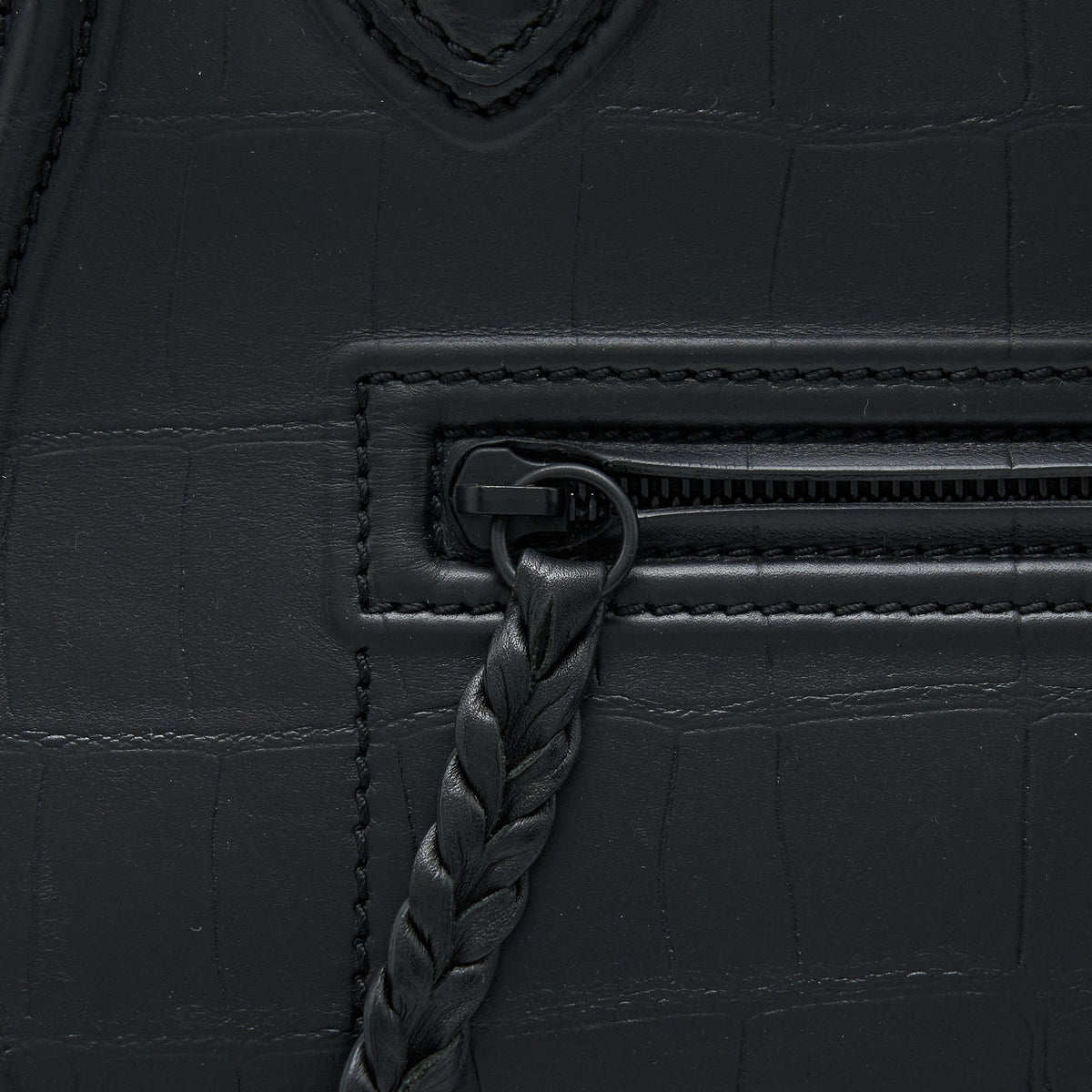 Celine Large Phantom Luggage Bag Croc-Embossed Calfskin Black