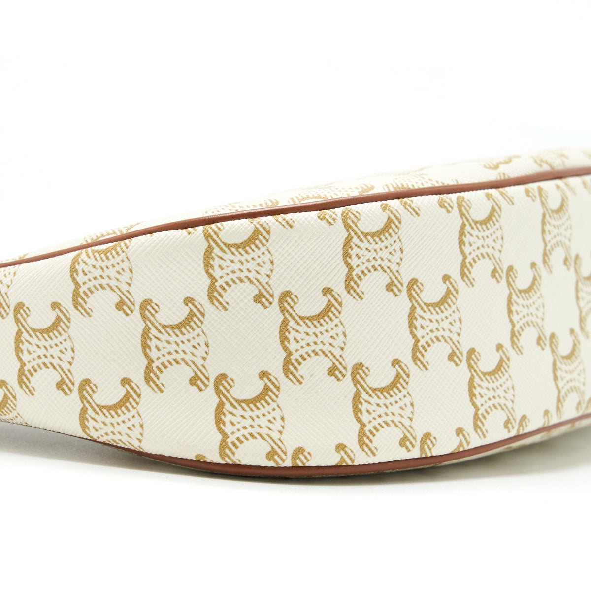 Celine Ava Bag Triomphe Canvas And Leather White GHW