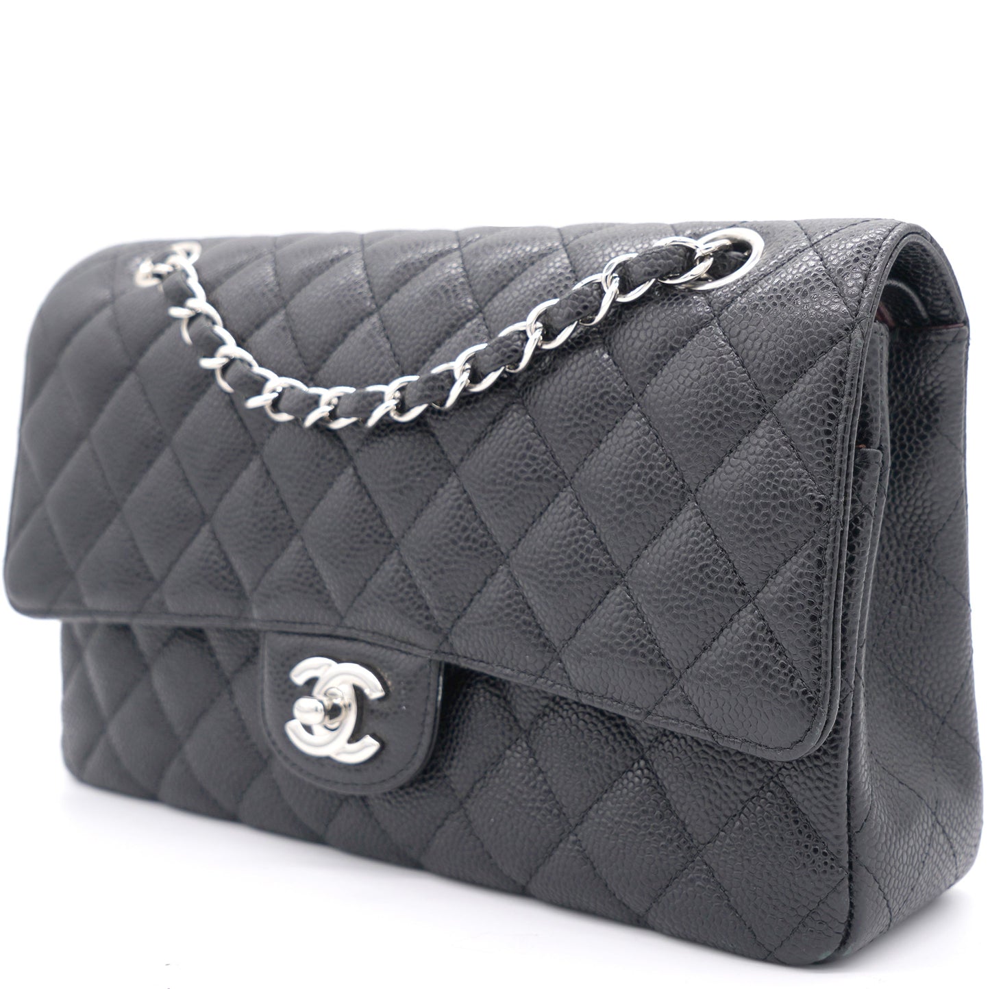 Chanel Caviar Quilted Medium Double Flap Black SHW