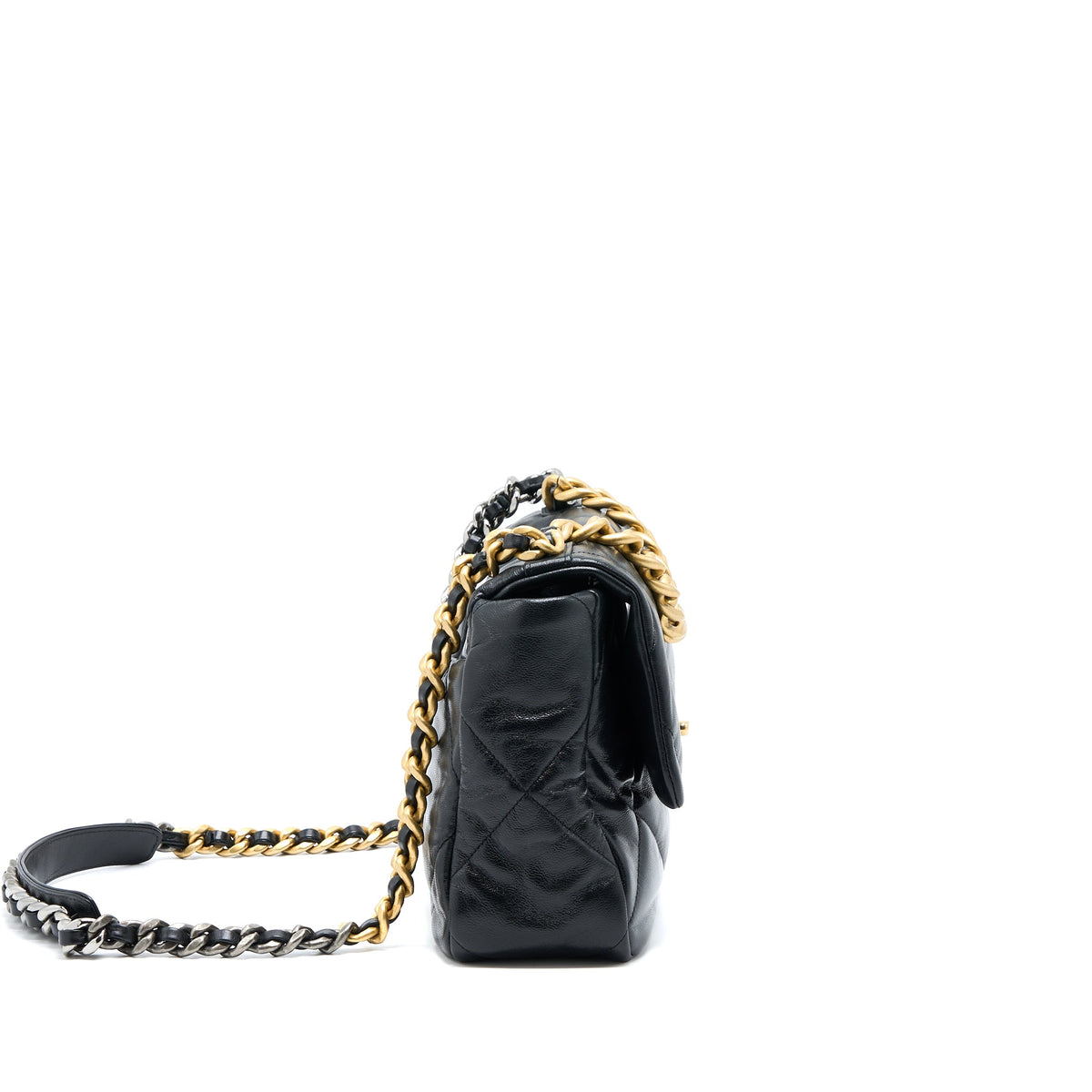 Chanel Medium 19 Bag Goatskin Black Multicolour Hardware