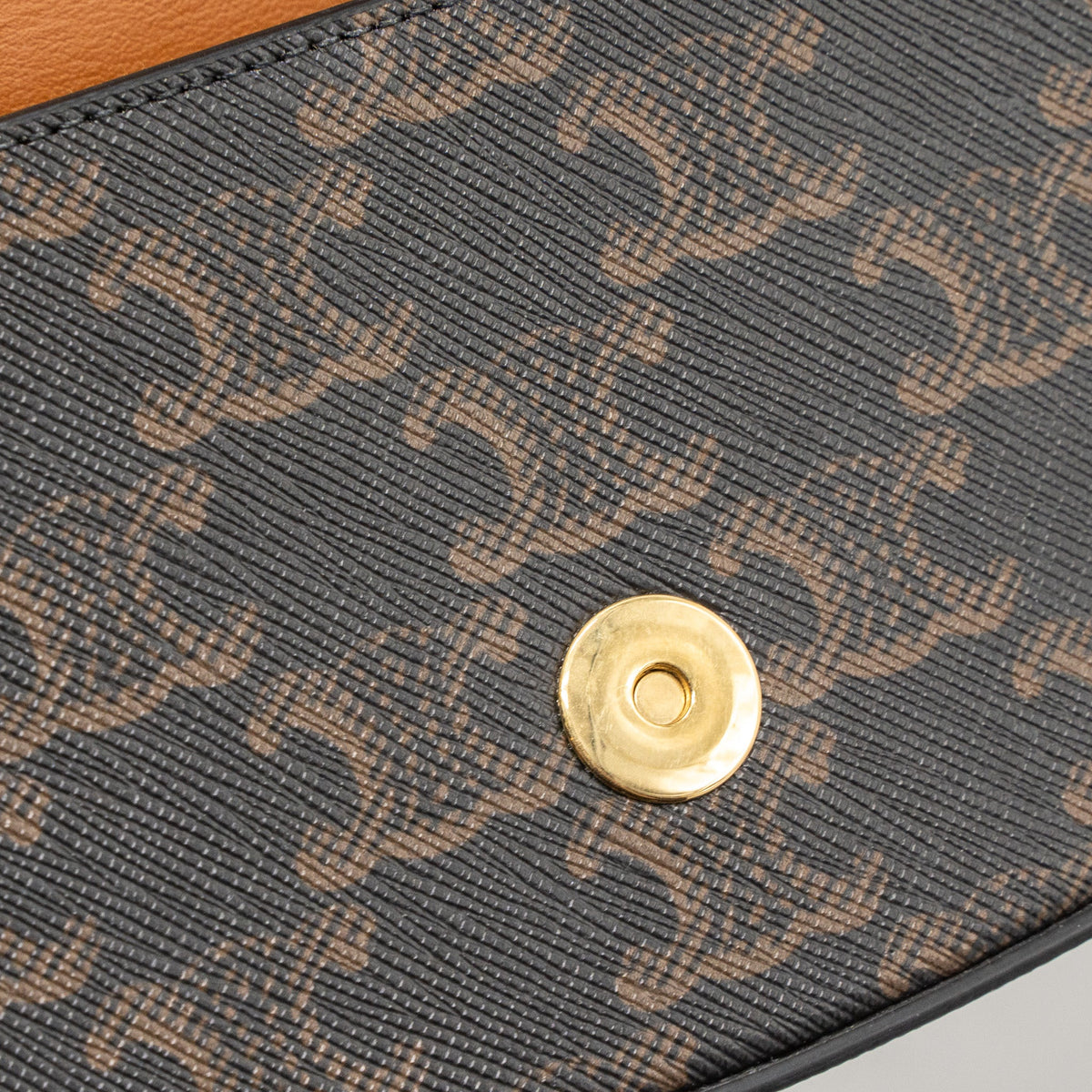 Celine Clutch On Strap Tabou Calfskin/Triomphe Canvas Tan GHW