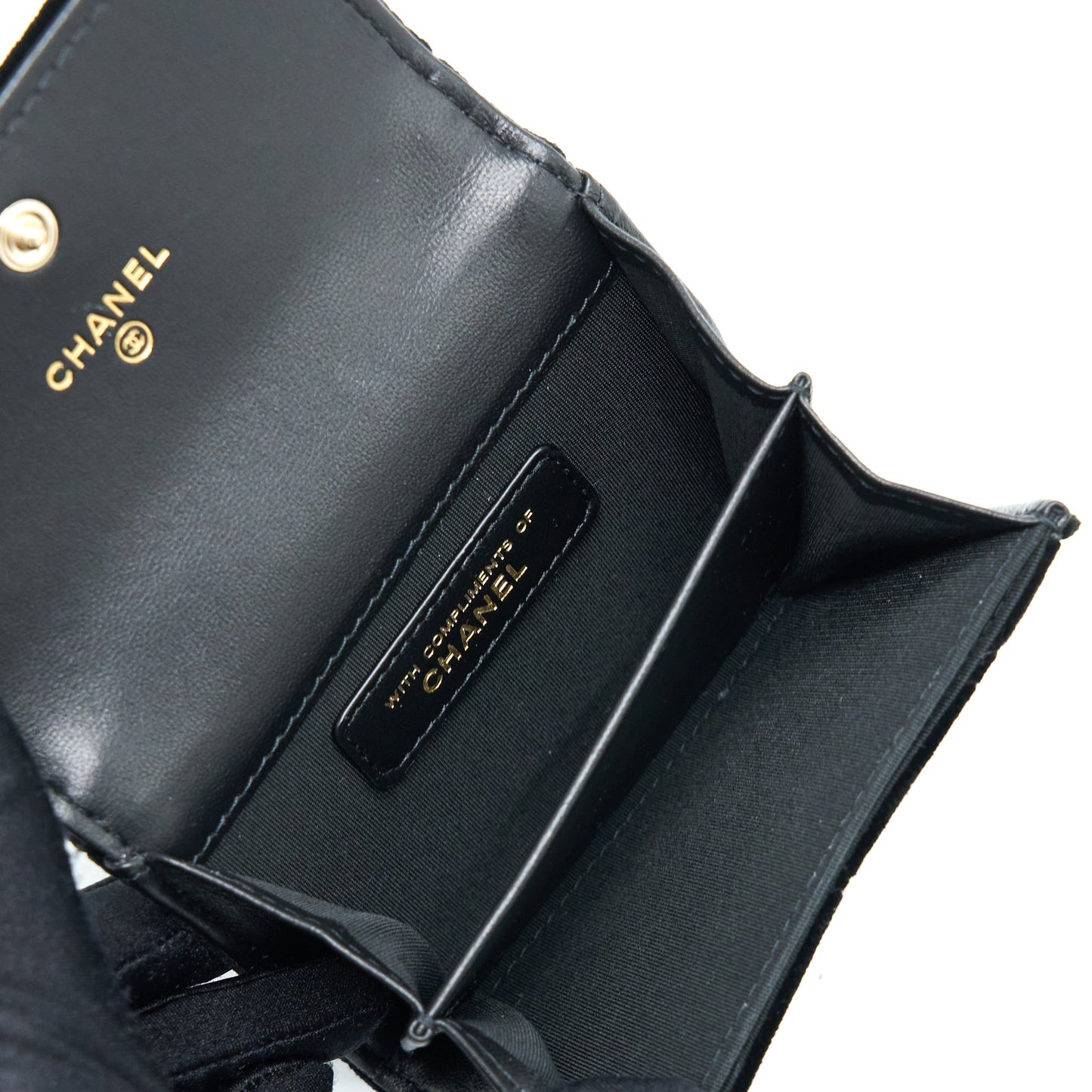 Chanel Flap  Holder Giant CC Logo Velvet Black LGHW
