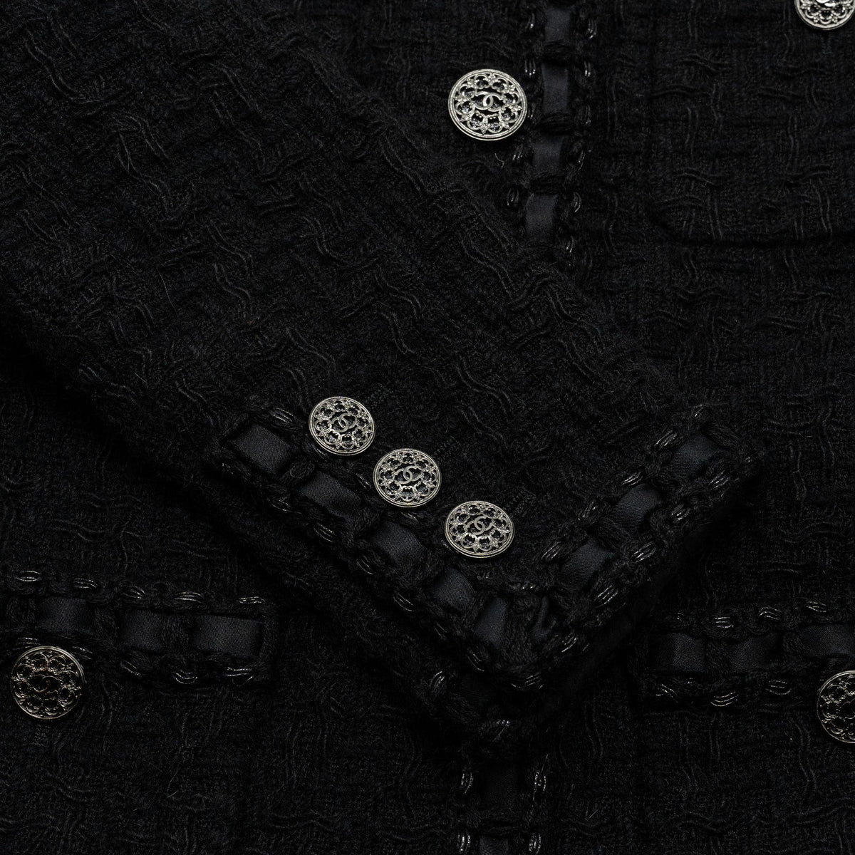 Chanel Size 38 La Petite Veste Noire Wool Jacket Black