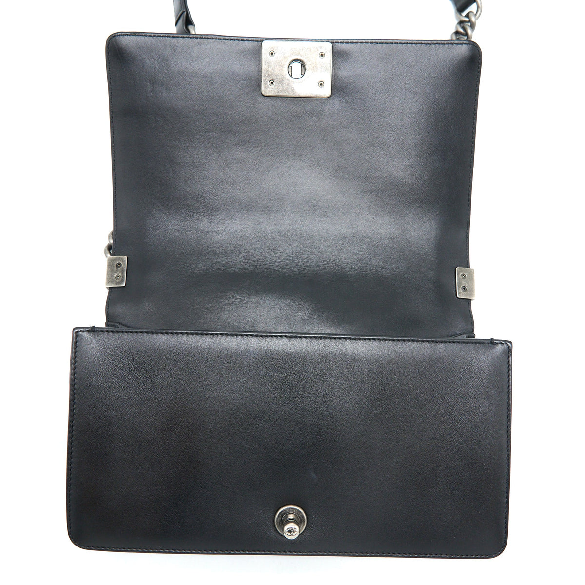 Chanel Medium Boy Bag Lambskin Black Ruthenium SHW