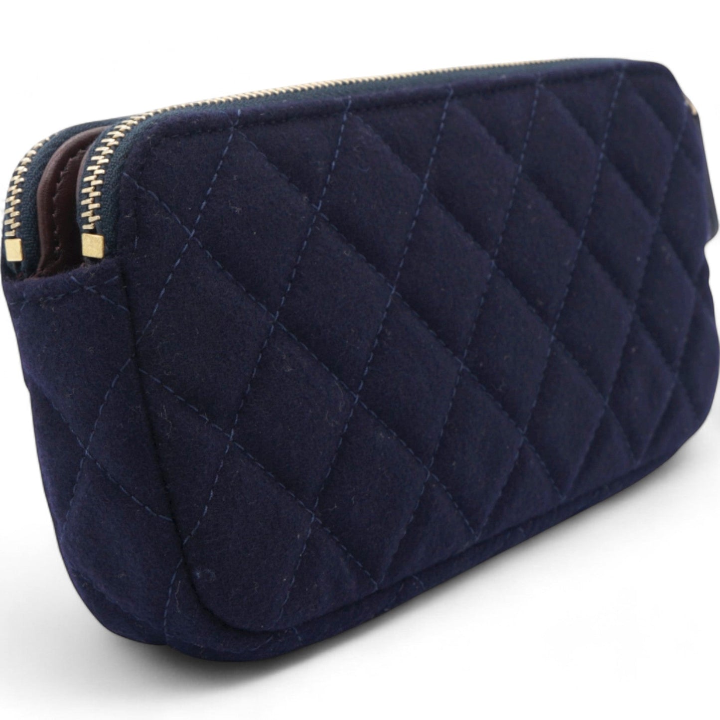 Chanel Navy Marine Cotton Phone Coco Mark Chain Shoulder Bag