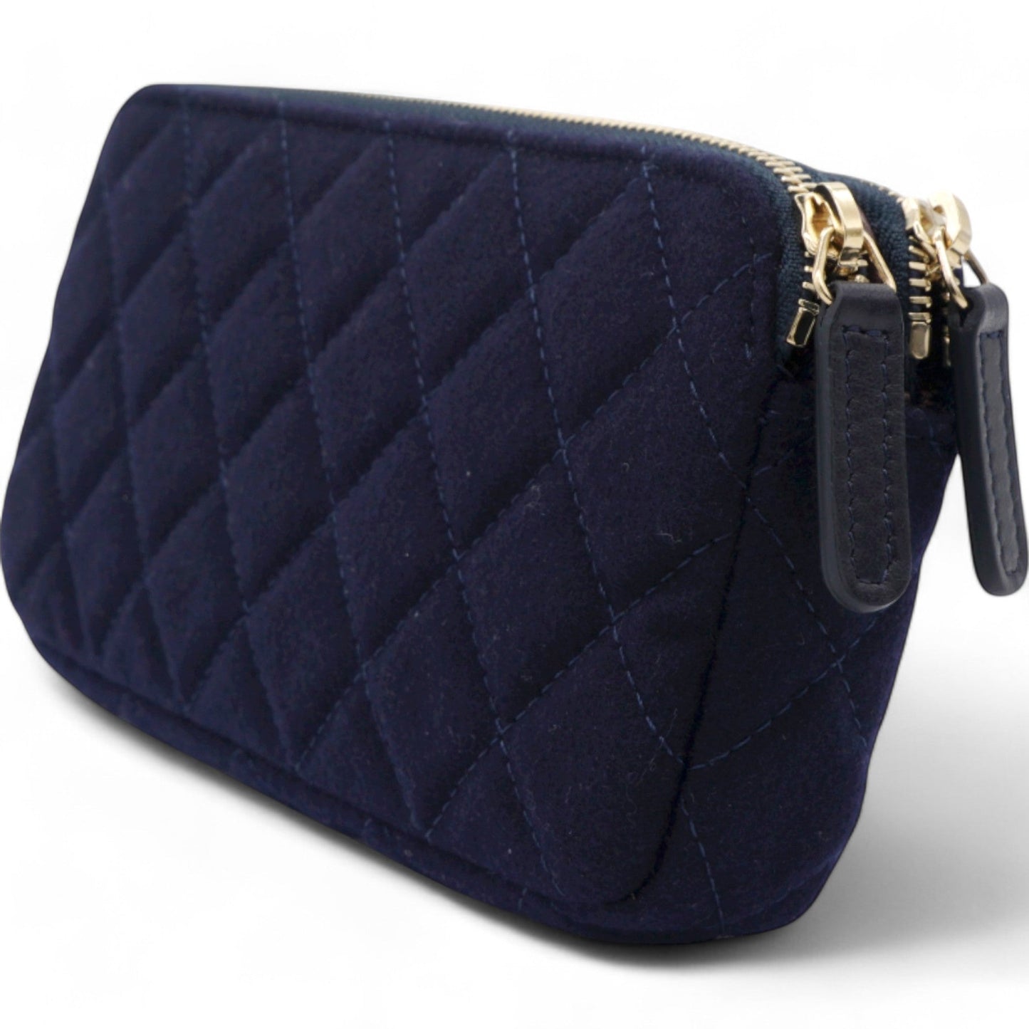 Chanel Navy Marine Cotton Phone Coco Mark Chain Shoulder Bag