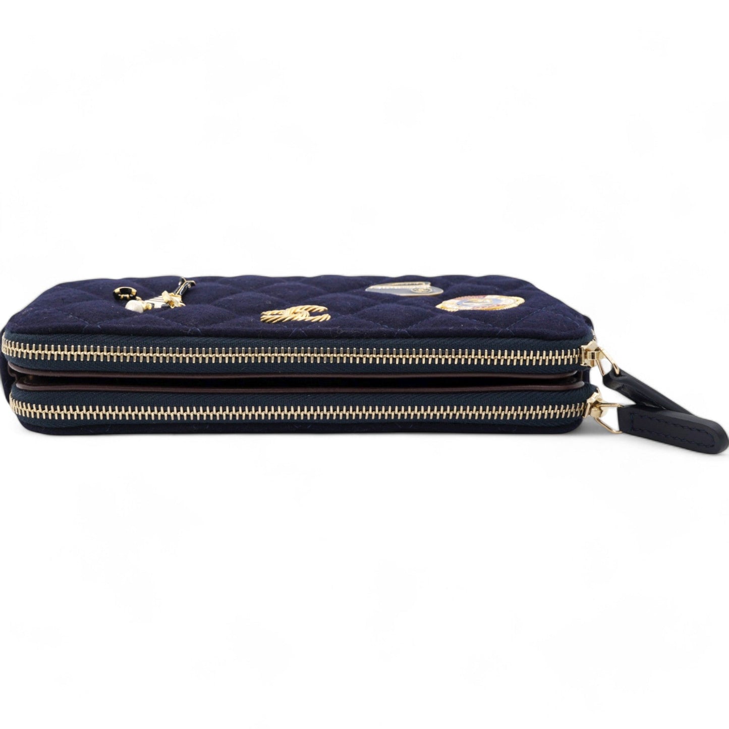 Chanel Navy Marine Cotton Phone Coco Mark Chain Shoulder Bag