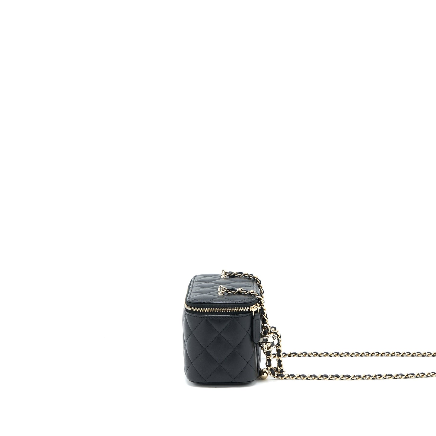 Chanel 23C Pearl Crush Long Vanity Lambskin Black LGHW (Microchip)