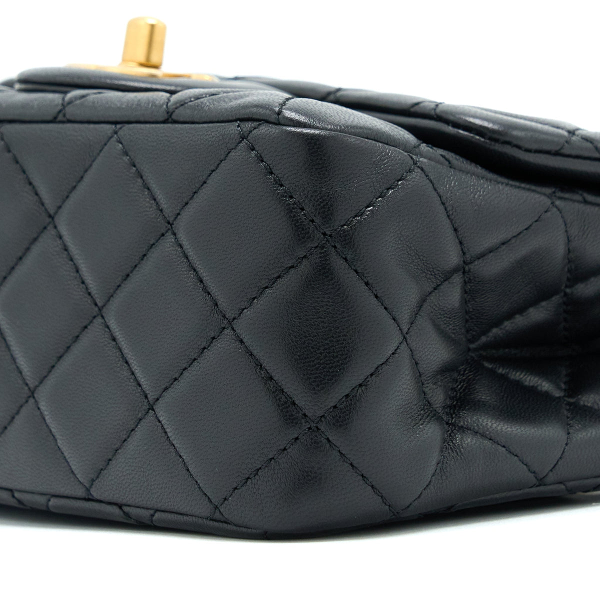 Chanel Pearl Crush Mini Square Lambskin Black Brushed GHW (Microchip)