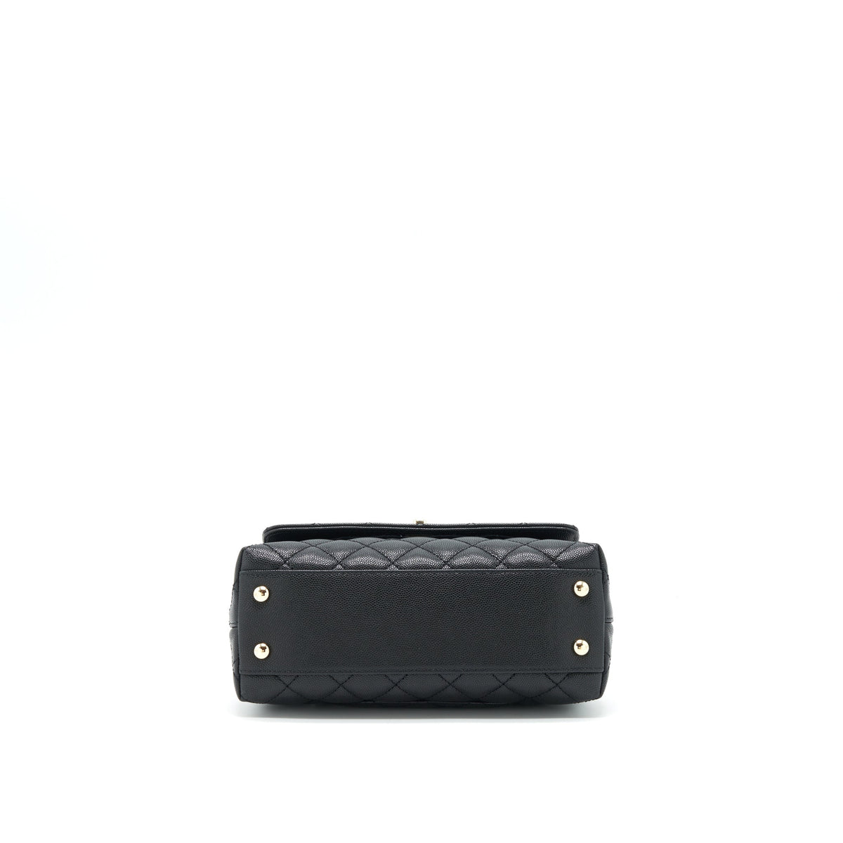 Chanel Small Coco Handle Caviar Black LGHW (Microchip)