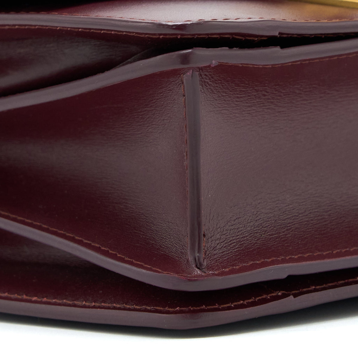 Celine Mini Box Calfskin Burgundy GHW