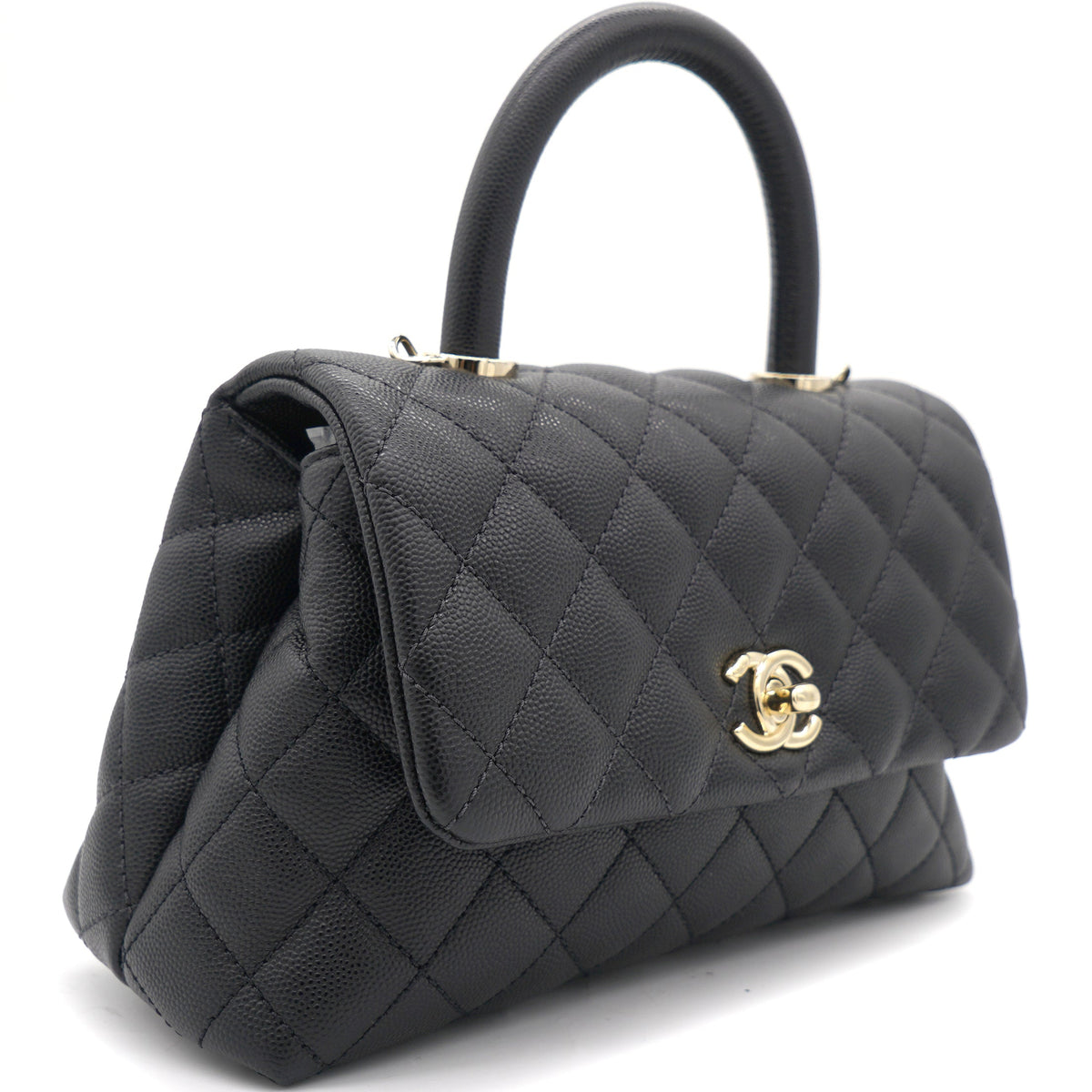 Chanel Quilted Mini Coco Handle Flap Black