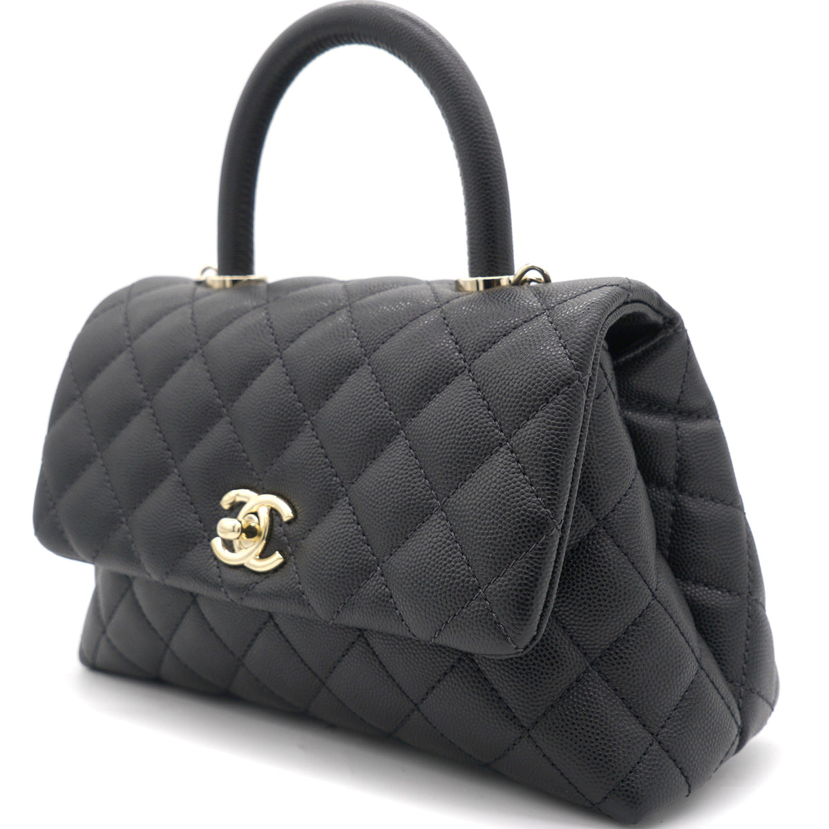 Chanel Quilted Mini Coco Handle Flap Black