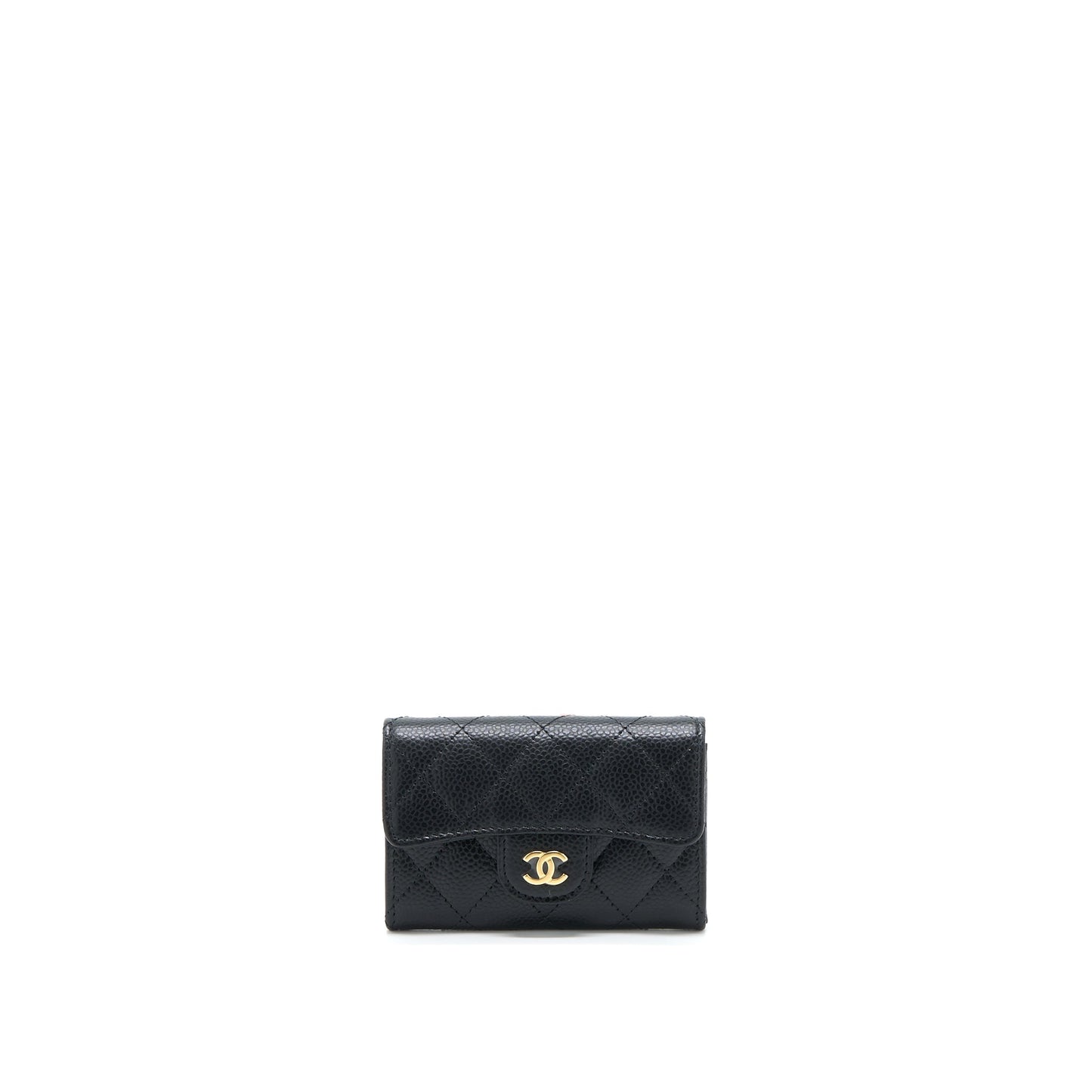 Chanel Classic Flap  Holder Caviar Black GHW (Microchip)