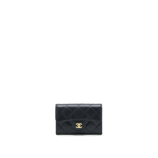 Chanel Classic Flap  Holder Caviar Black GHW (Microchip)