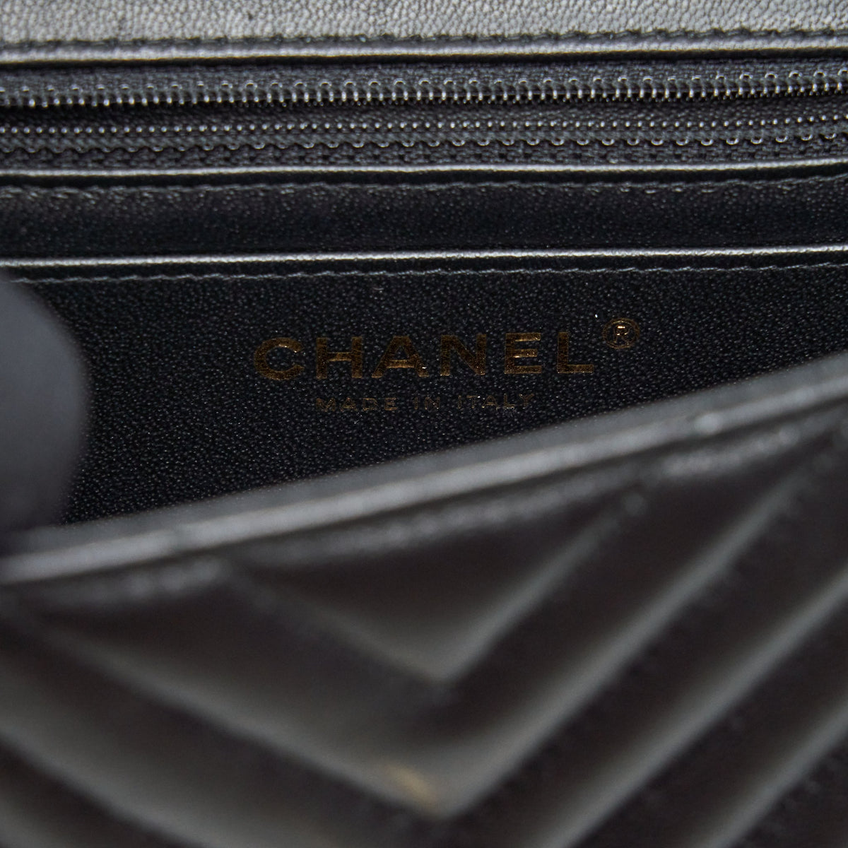 Chanel Mini Square Chevron Flap Bag Black LGHW