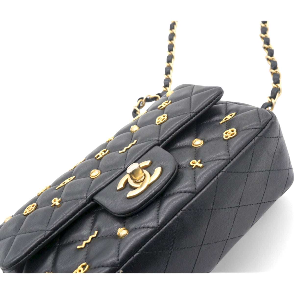 Chanel Quilted Egyptian Amulet Mini Rectangular Flap Black