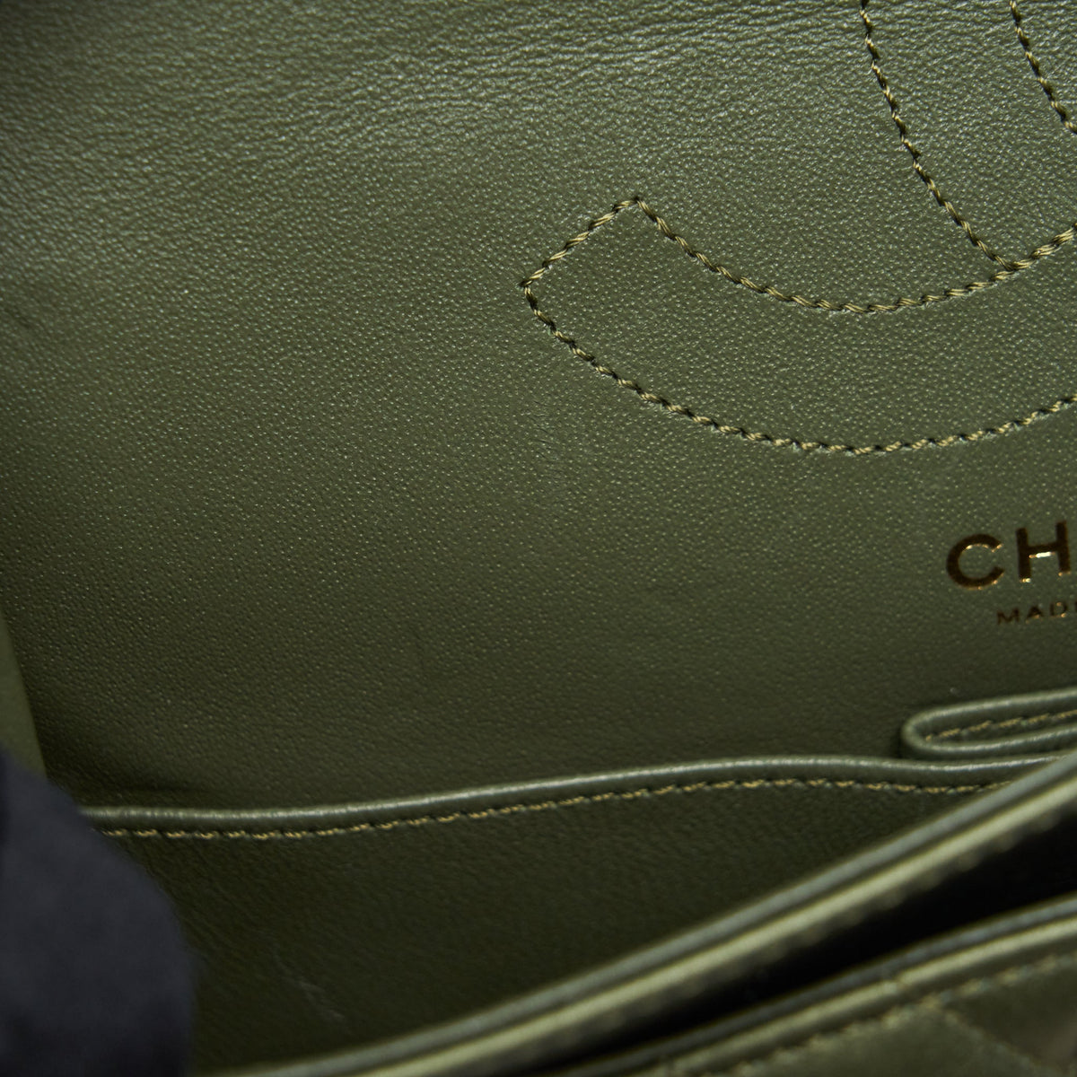 Chanel Small 2.55 Reissue Flap Bag Calfskin Dark Green Brushed Gold Hardware