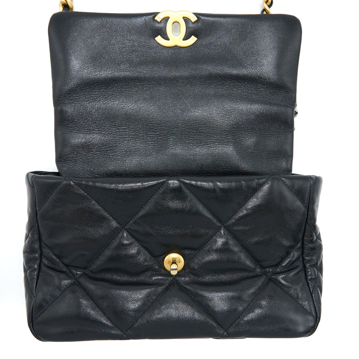 Chanel Medium 19 Bag Goatskin Black Multicolour Hardware