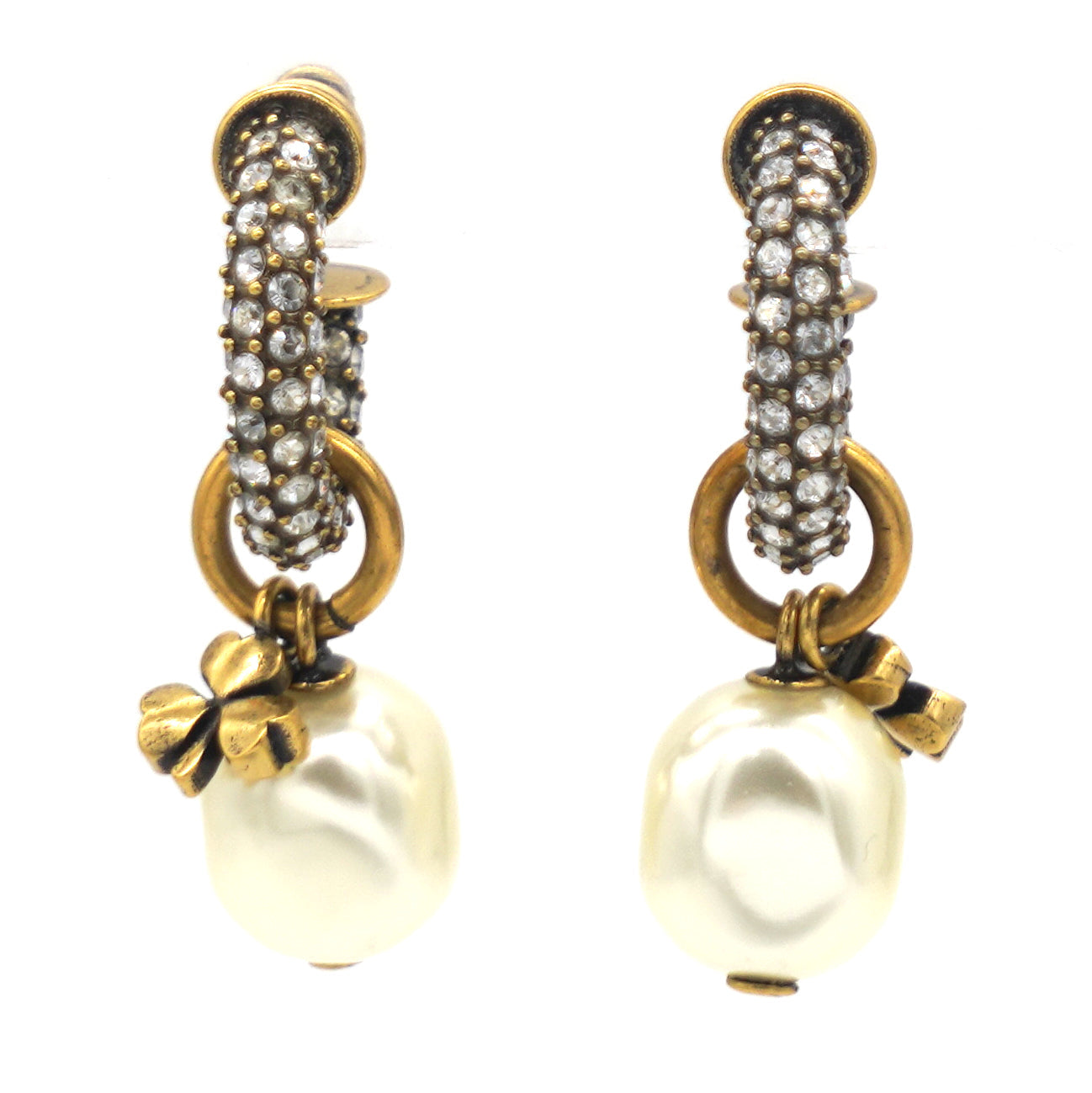 Dior Pearl Gold Tribales Earrings with crystals embellished