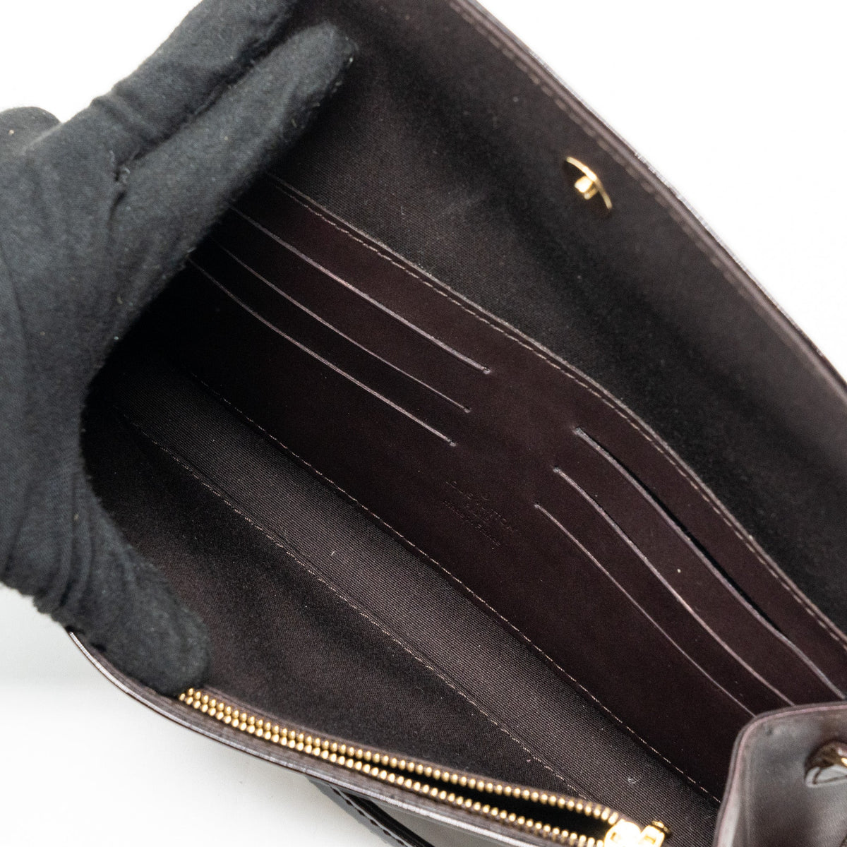 Louis Vuitton vintage sunset boulevard clutch monogram/patent Red GHW