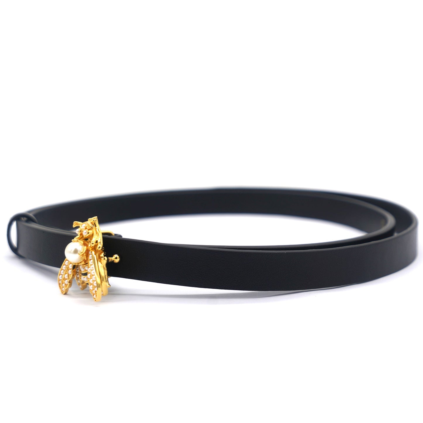 Dior Calfskin Crystal Bee Triple Loop Bracelet Black 75 15mm