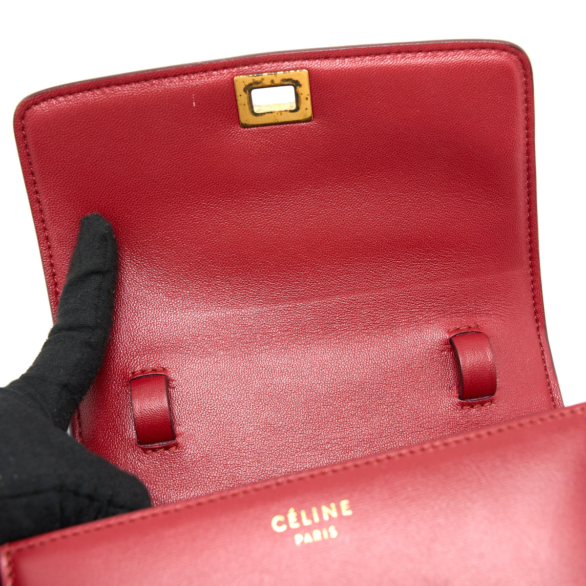 Celine Mini Box Calfskin Red GHW