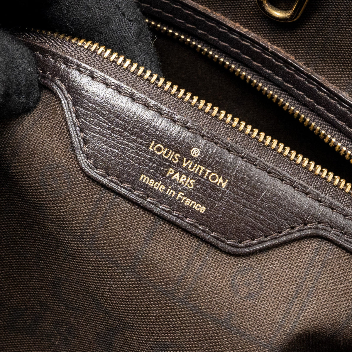 Louis Vuitton vintage neverfull MM fabric dark brown GHW