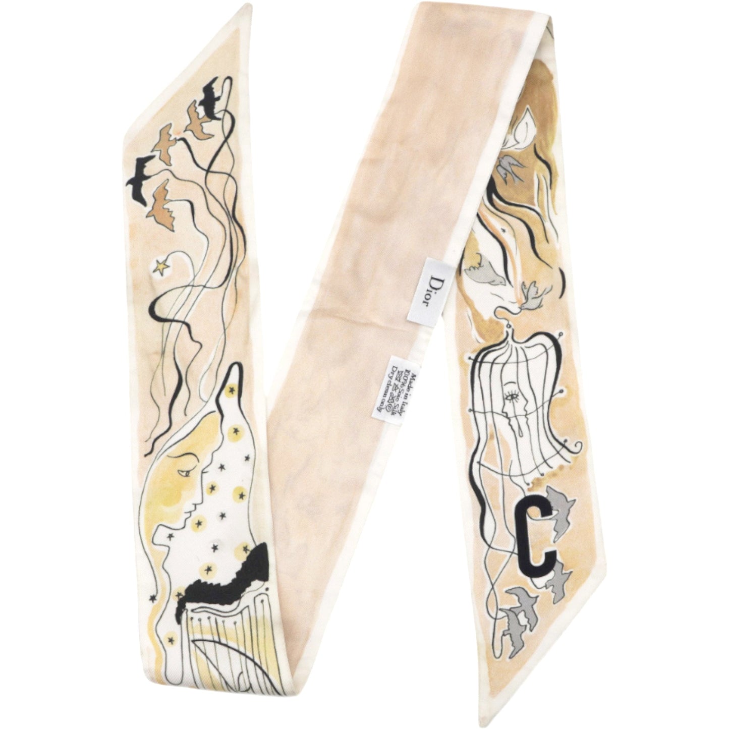 Dior Silk Mitzah ABCDIOR C Scarf Pink
