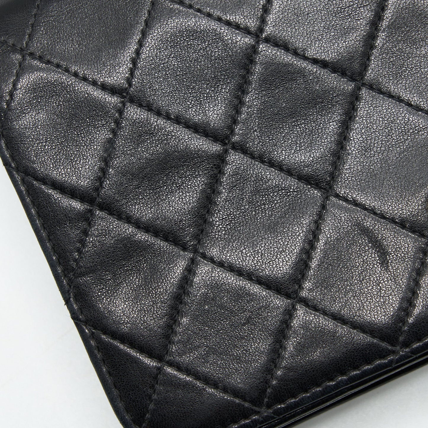 Chanel Vintage Quilted Flap Chain Wallet Black GHW