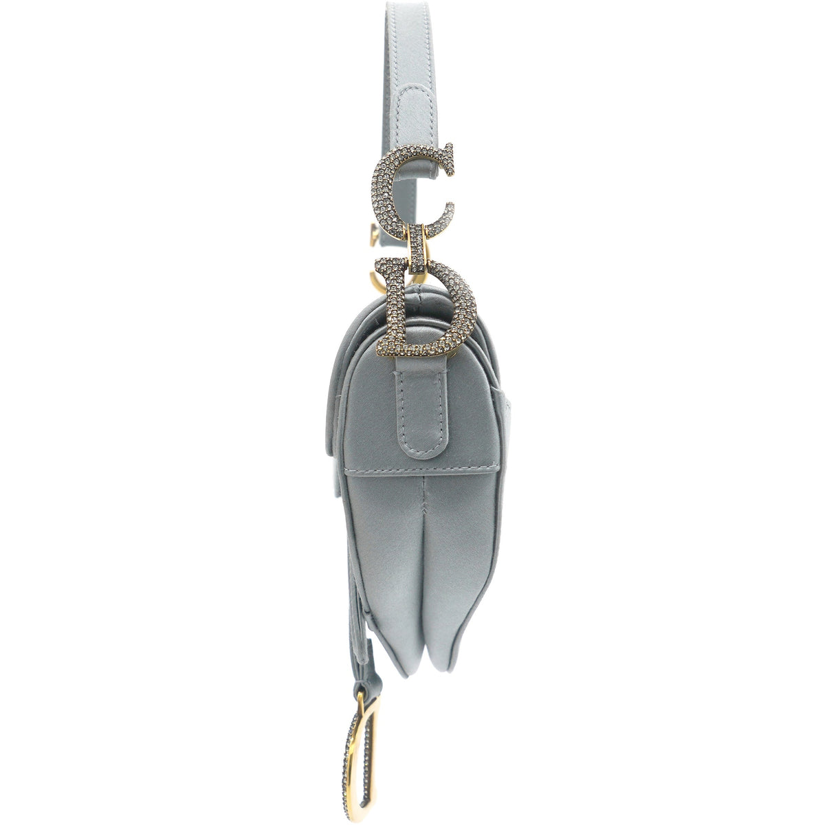 Dior Grey Satin Mini Saddle Bag