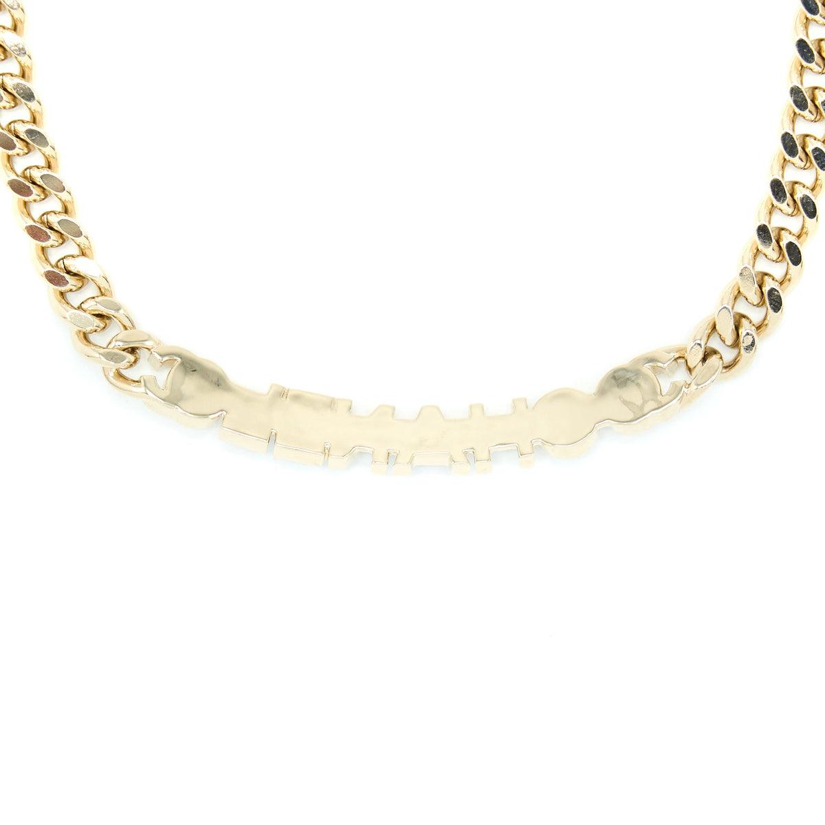 Chanel Letter/CC Logo Choker Enamel Light Gold Tone