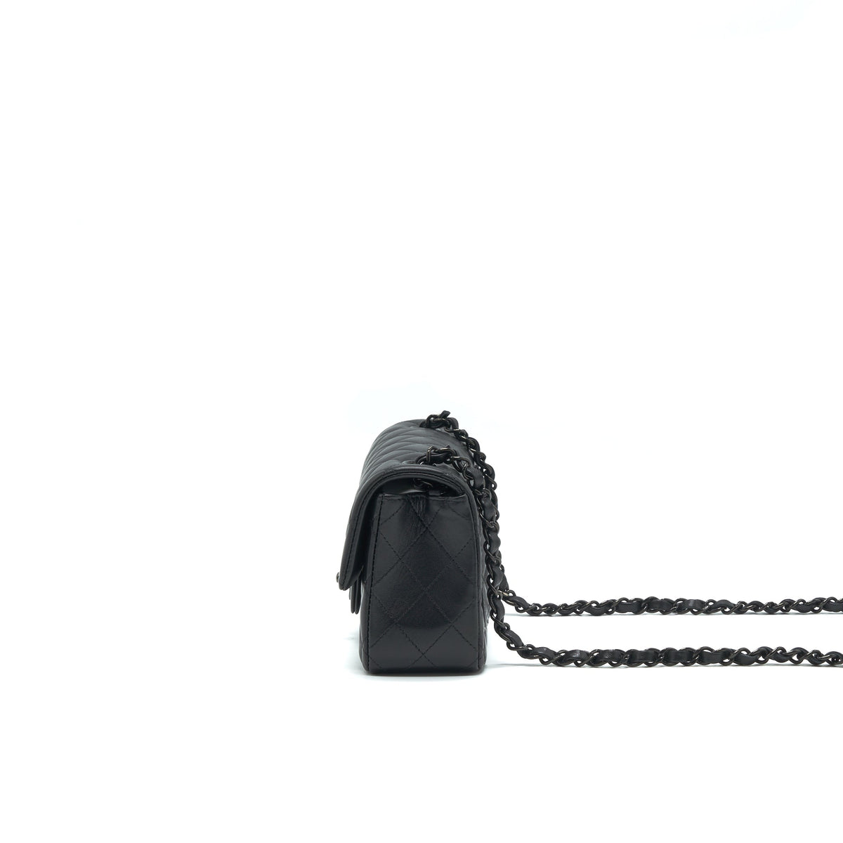 Chanel Mini Rectangular Lambskin black so black