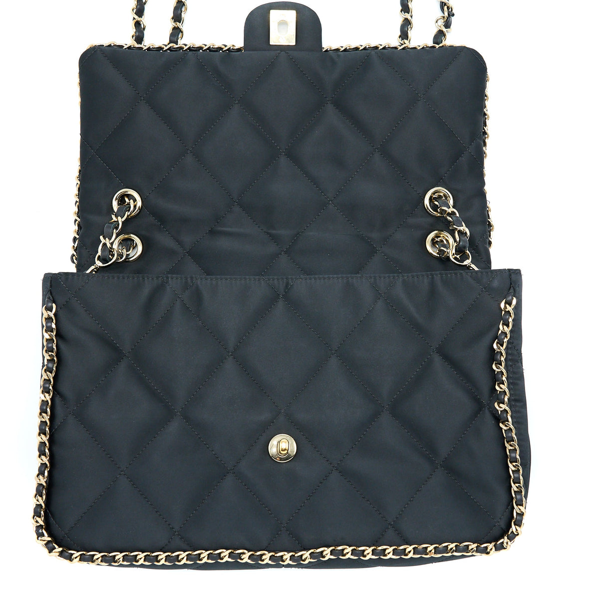 Chanel Seasonal Flap Bag Fabric Black GHW