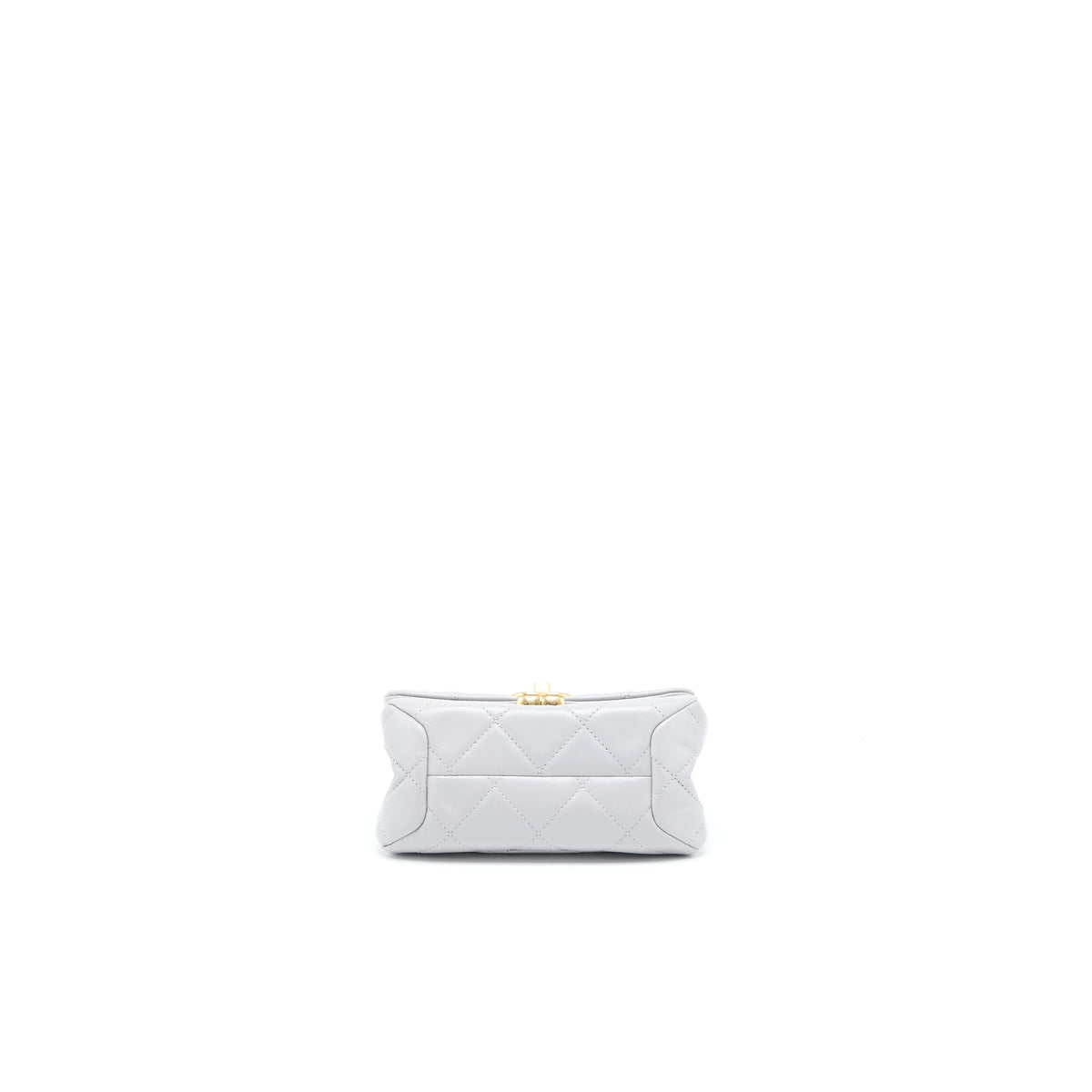 Chanel Quilted Mini Flap Bag Lambskin Light Grey GHW (Microchip)