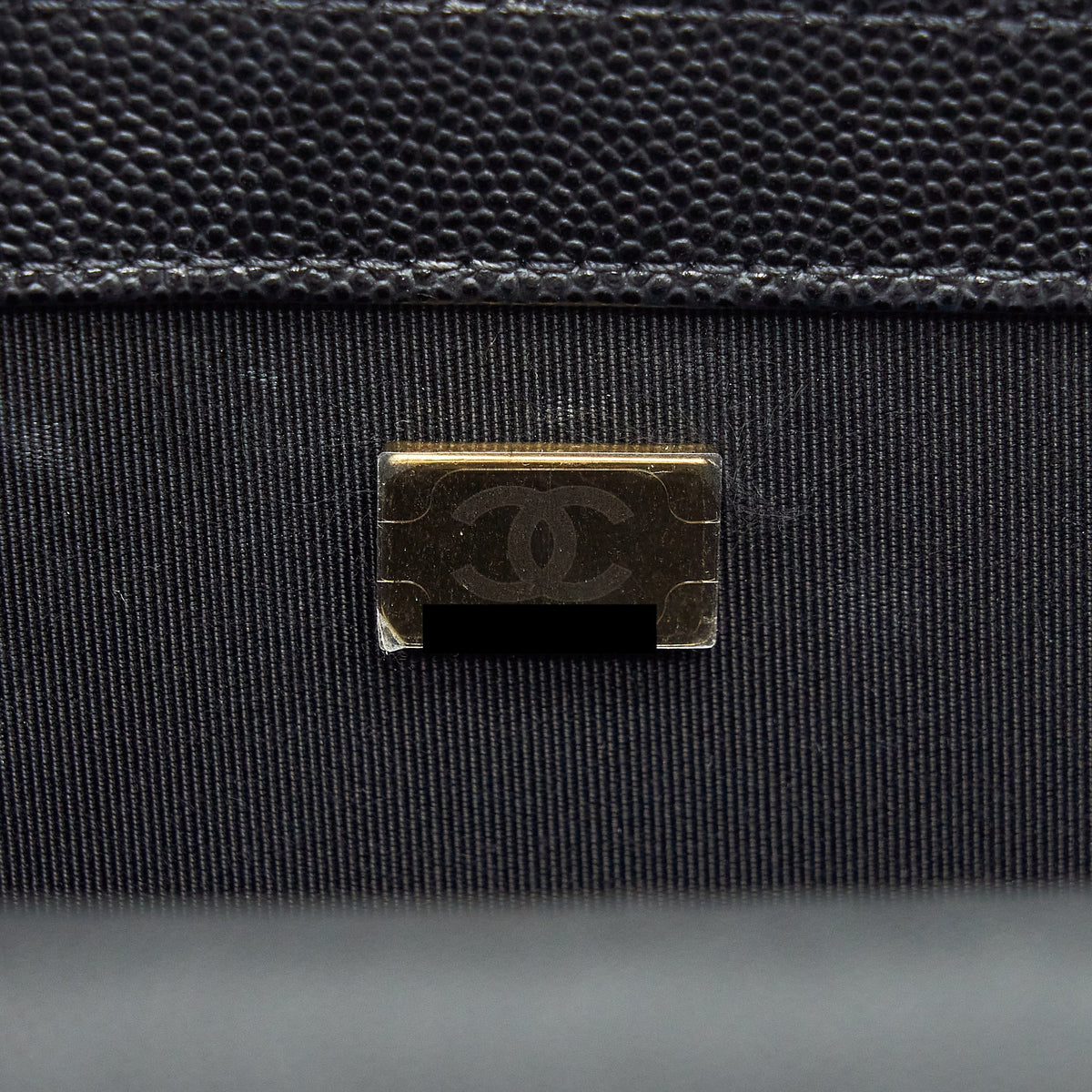 Chanel Medium Boy Bag Caviar Black With Brushed GHW (Microchip)