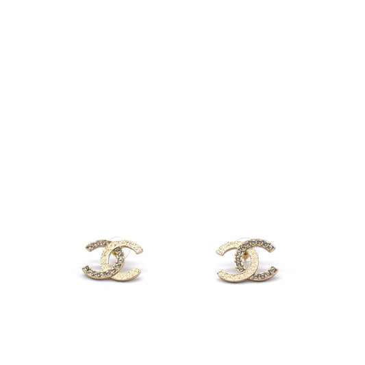 Chanel CC Gold Tone Earrings
