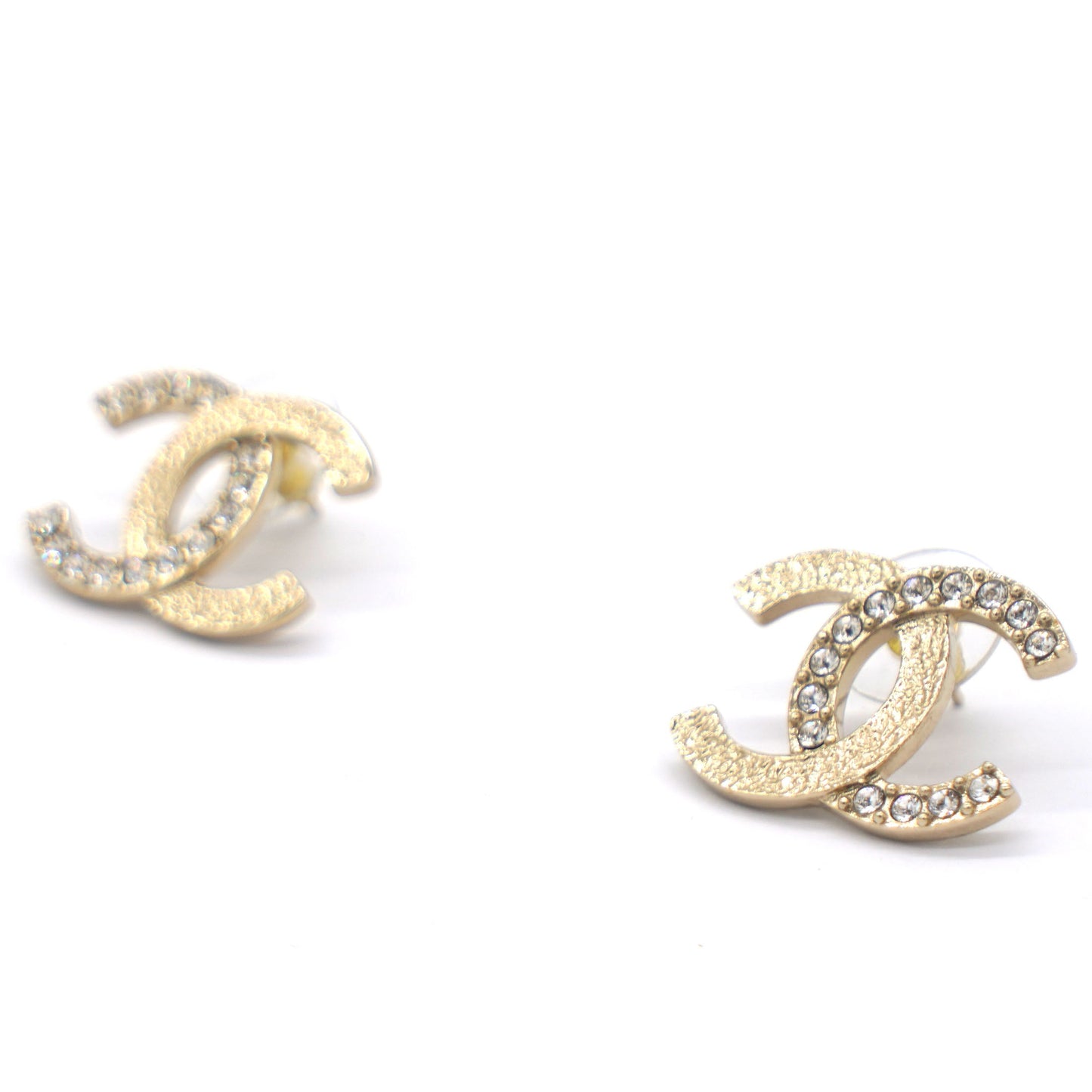 Chanel CC Gold Tone Earrings