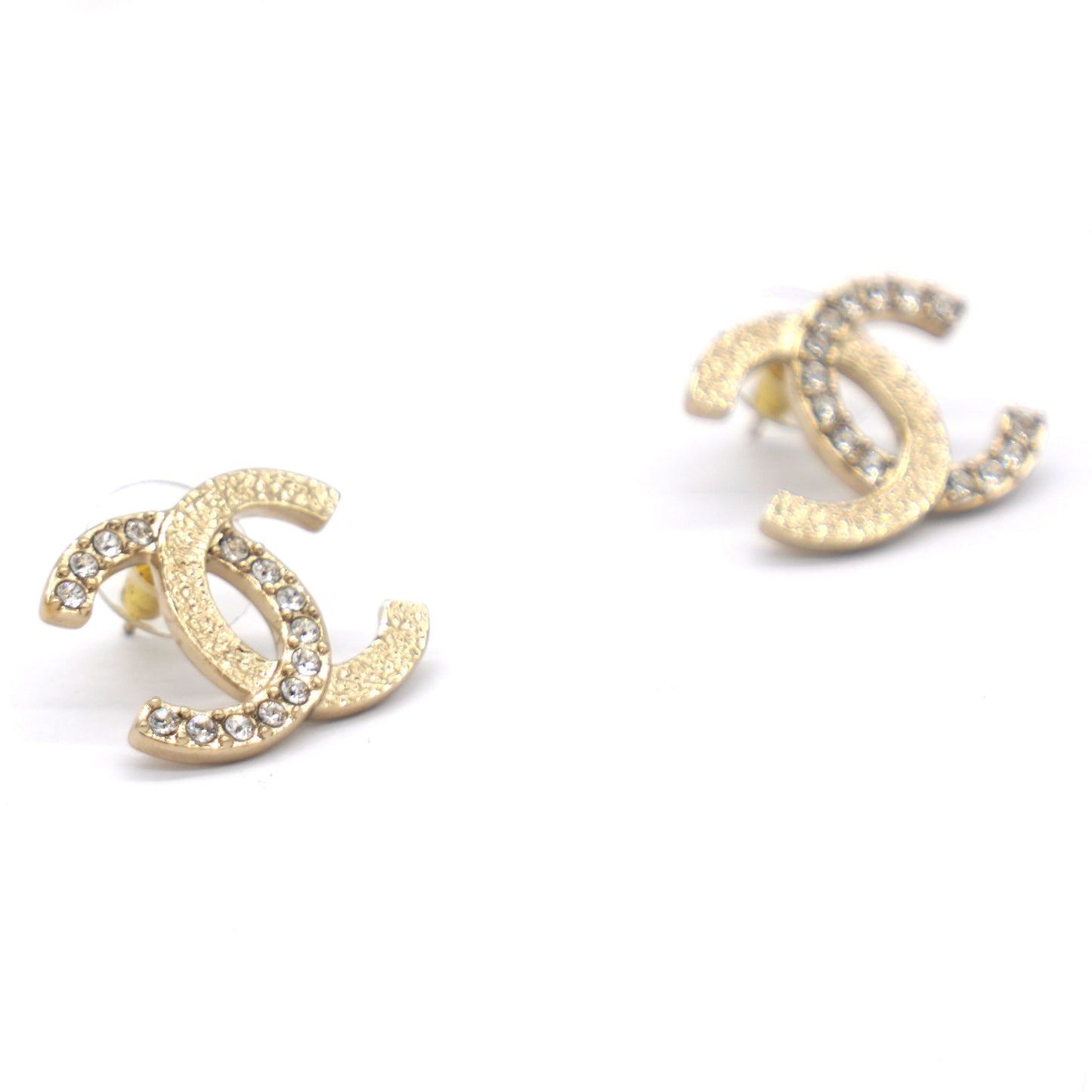 Chanel CC Gold Tone Earrings