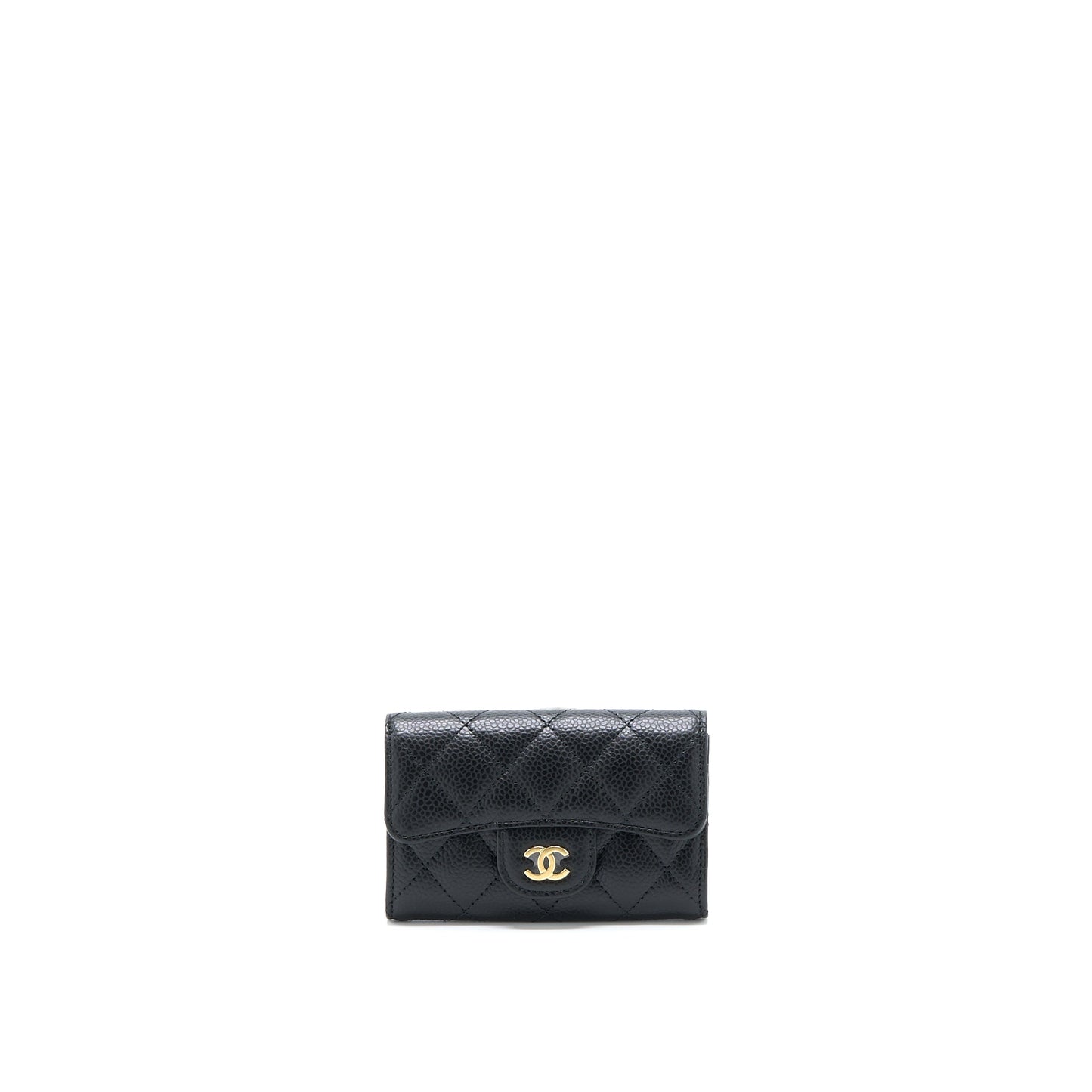 Chanel Classic Quilted Flap  Holder Caviar Black GHW (Microchip)