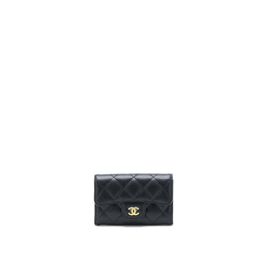 Chanel Classic Quilted Flap  Holder Caviar Black GHW (Microchip)