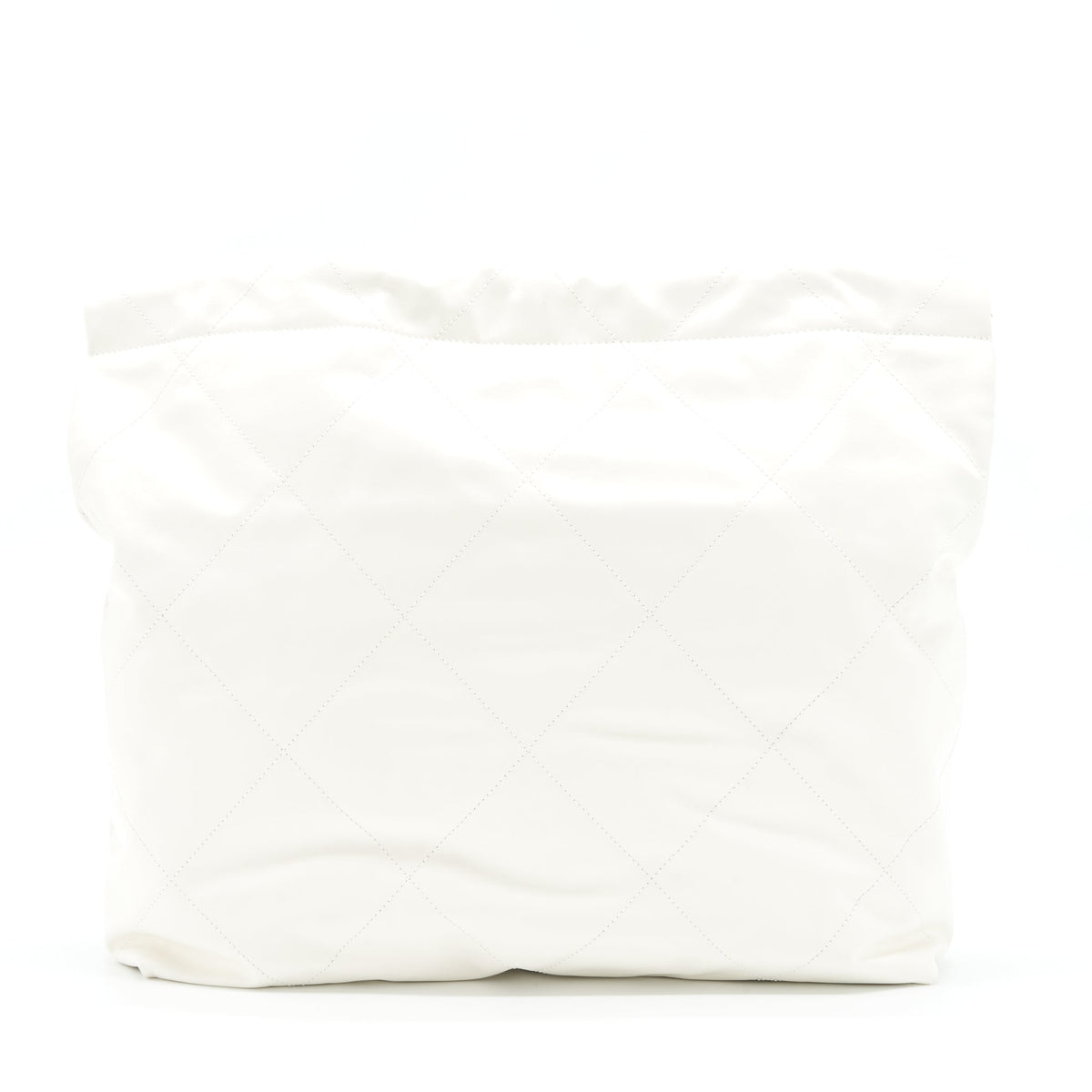 Chanel Medium 22 Bag Shiny Calfskin White GHW (Microchip)