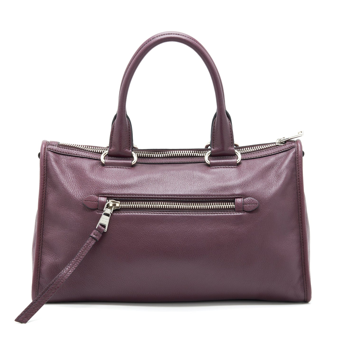 Prada Vitello Phenix Bauletto Tote Bag Grained Calfskin Burgundy SHW