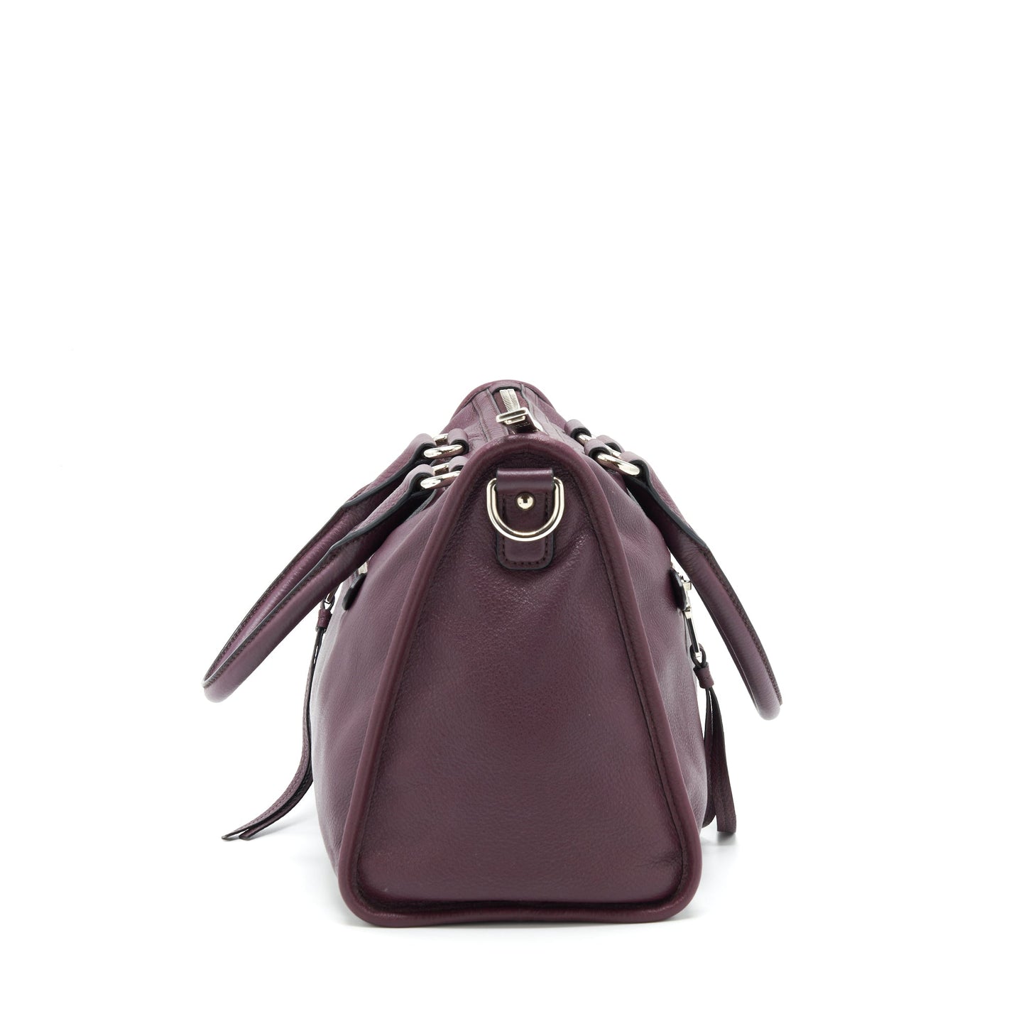 Prada Vitello Phenix Bauletto Tote Bag Grained Calfskin Burgundy SHW
