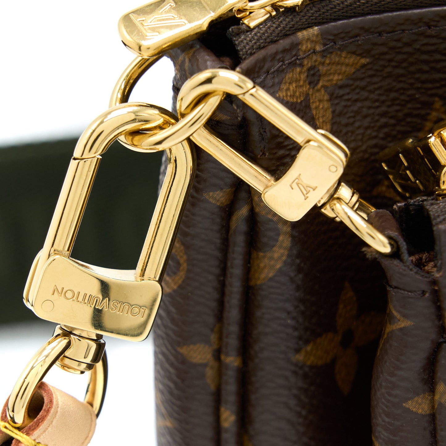 Louis Vuitton Multi Pochette Accessories Monogram Canvas Khaki Strap GHW (New Version)
